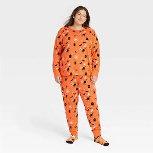 New Hyde and eek orange Halloween women pajamas set plus size 2x pj witch spider